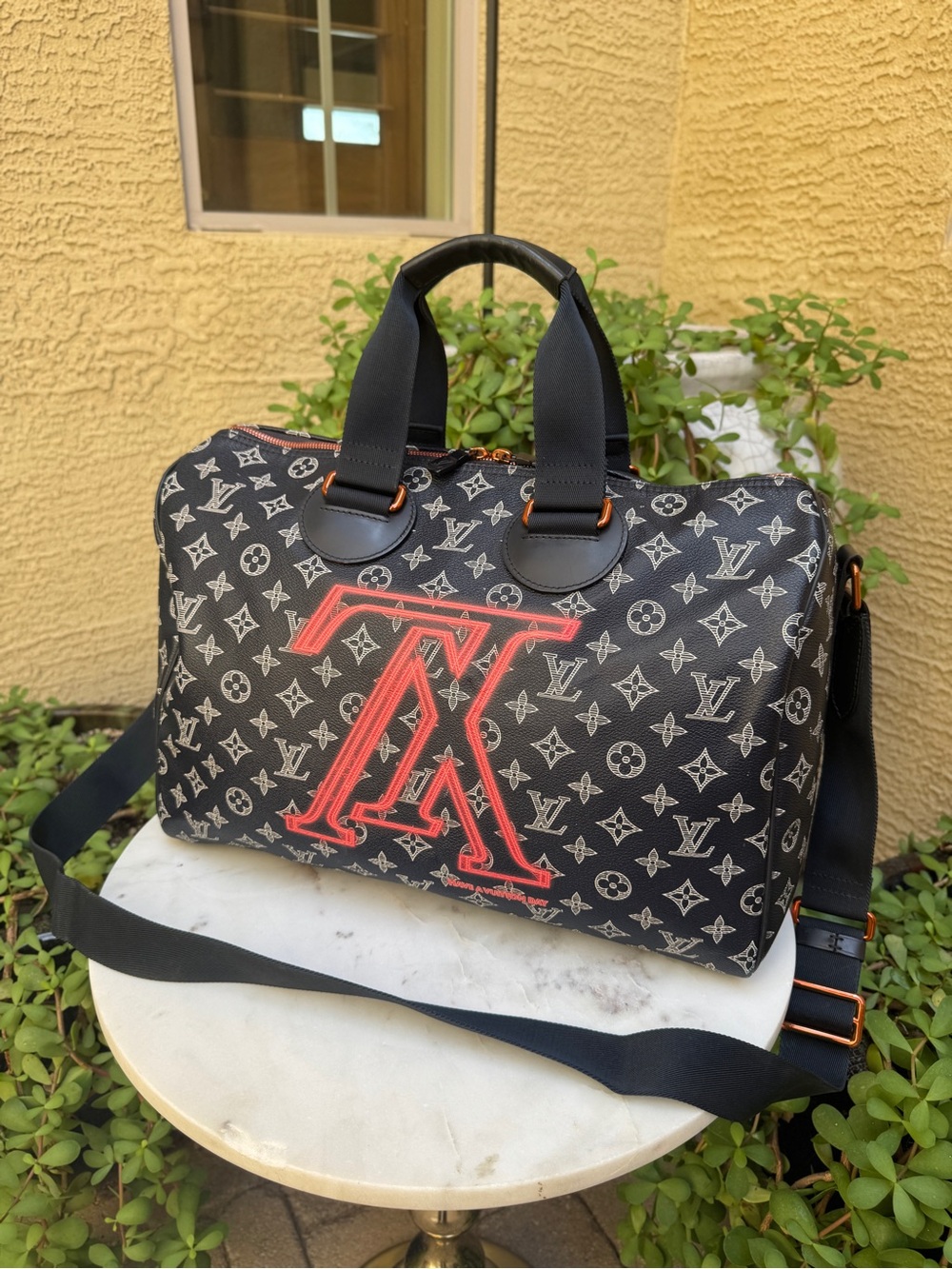 Louis Vuitton Monogram Ink Upside Down Speedy Bandouliere 40